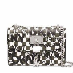 NWOT DKNY Check-graffiti Shoulder Bag In Green crossBag, bag, purse